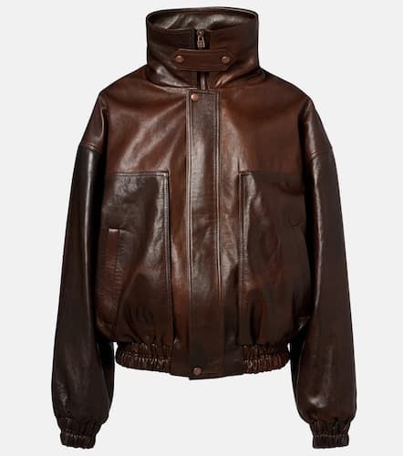Oversized leather bomber jacket - Magda Butrym - Modalova