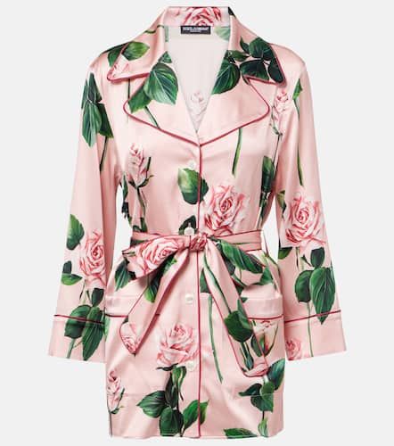 Floral silk-blend satin blouse - Dolce&Gabbana - Modalova