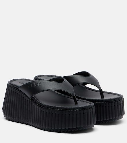Nama leather platform thong sandals - Chloe - Modalova