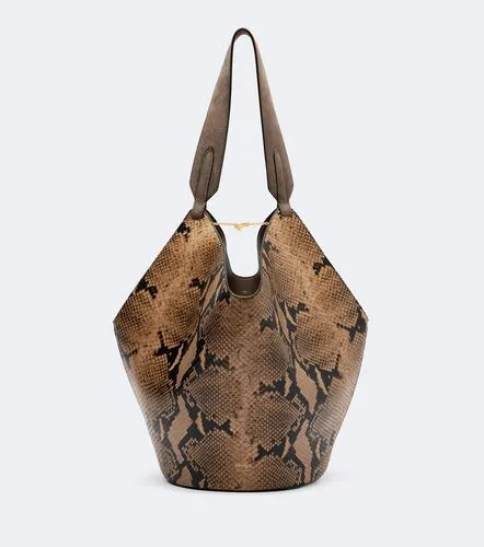 Lotus Small leather and suede tote bag - Khaite - Modalova