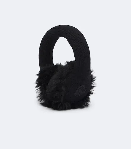 Logo ribbed-knit virgin wool earmuffs - Moncler - Modalova