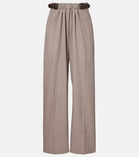 Loewe Gathered wool wide-leg pants - Loewe - Modalova