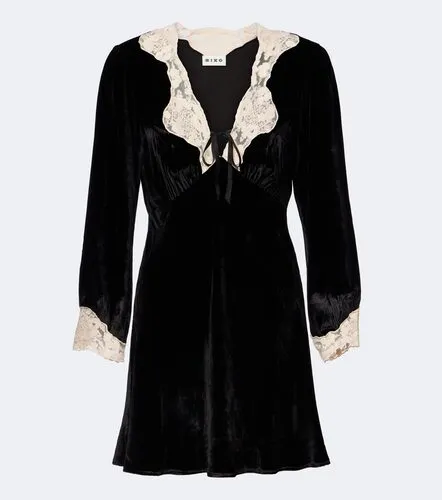 Vestido corto Carolina de terciopelo con encaje - Rixo - Modalova
