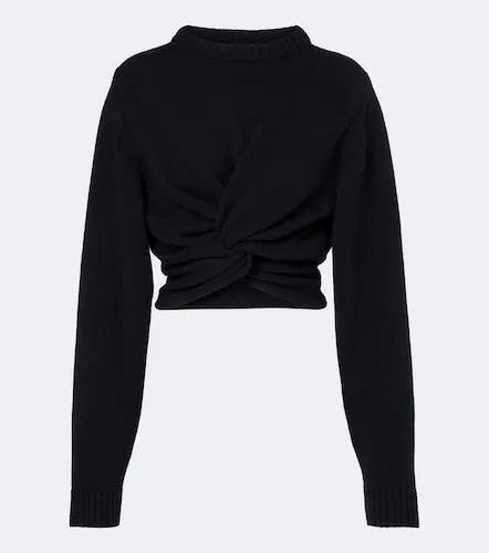 Cropped gathered wool sweater - Balenciaga - Modalova