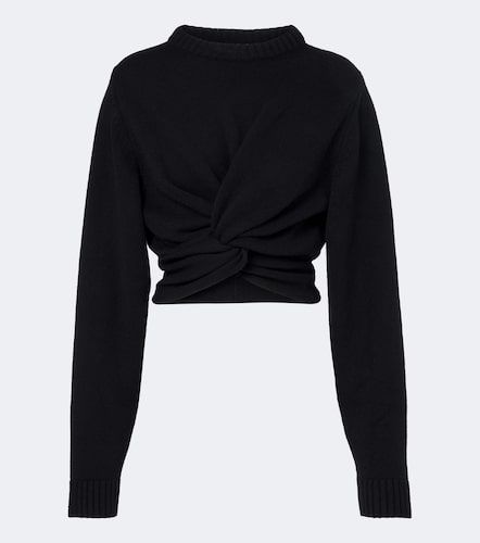 Cropped gathered wool sweater - Balenciaga - Modalova