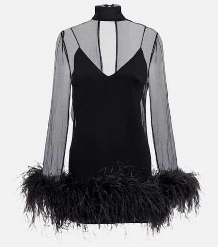 Feather-trimmed minidress - Taller Marmo - Modalova