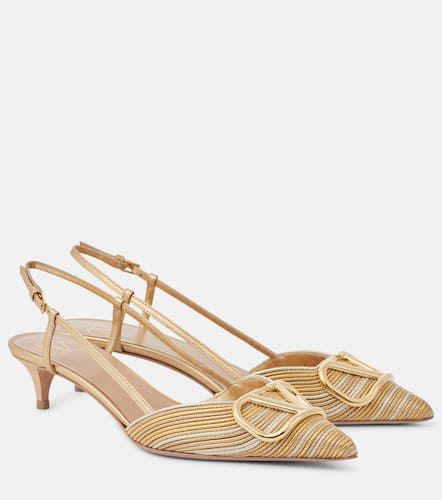 VLogo Signature 40 leather slingback pumps - Valentino Garavani - Modalova