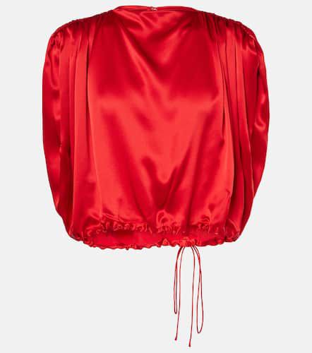 Gathered silk satin crop top - The Sei - Modalova