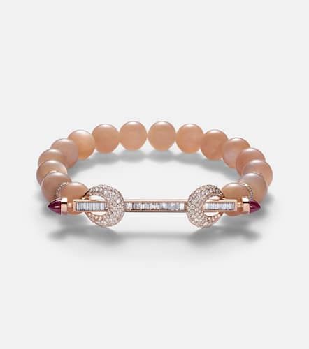 Armband Chakra aus Mondstein mit 18kt Roségold, Diamanten und Rubinen - Ananya - Modalova