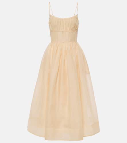 Natura ruched linen and silk midi dress - Zimmermann - Modalova