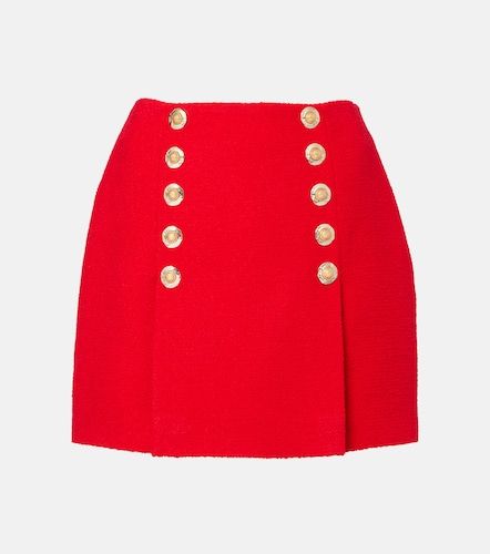 Minigonna in misto lana a pieghe - Balmain - Modalova