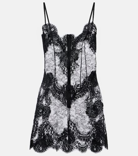 Abito corto in pizzo trasparente - Dolce&Gabbana - Modalova