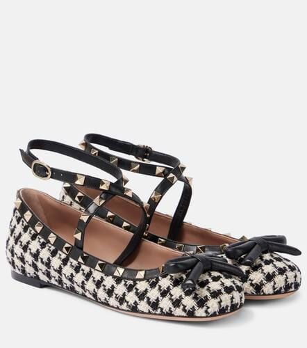 Rockstud bouclÃ© ballet flats - Valentino Garavani - Modalova