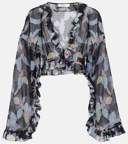 ChloÃ© Floral ruffled silk top - Chloe - Modalova