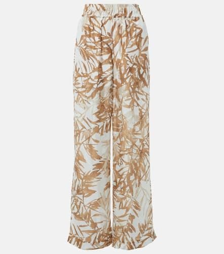 Printed high-rise silk wide-leg pants - Brunello Cucinelli - Modalova