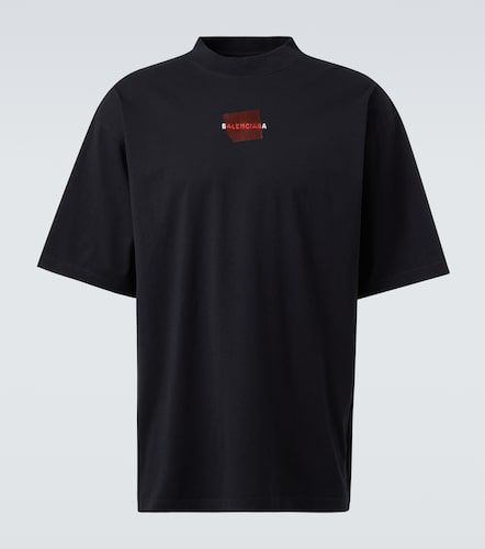 Camiseta en jersey de algodón con logo - Balenciaga - Modalova