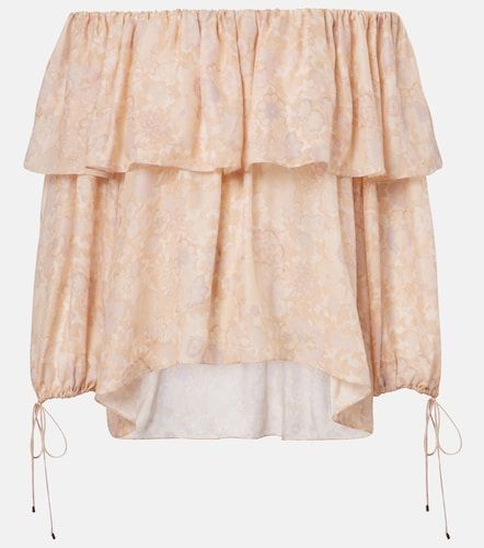 Chloé Top de charmeuse de seda floral - Chloe - Modalova