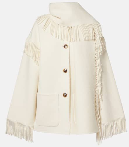 Fringed wool-blend scarf jacket - Toteme - Modalova