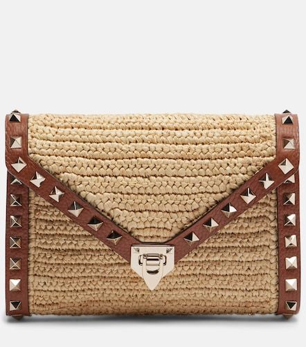 Rockstud Mini raffia shoulder bag - Valentino Garavani - Modalova