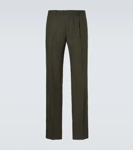 Pantalones slim de lino plisados - Rubinacci - Modalova