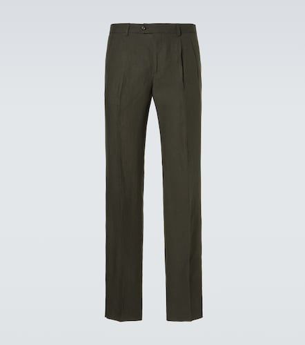 Pantaloni slim in lino con pince - Rubinacci - Modalova