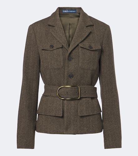 Belted herringbone wool-blend tweed jacket - Polo Ralph Lauren - Modalova