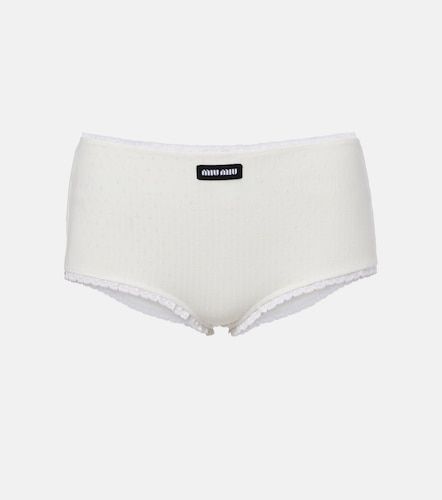 Shorts Micro calados de algodón - Miu Miu - Modalova