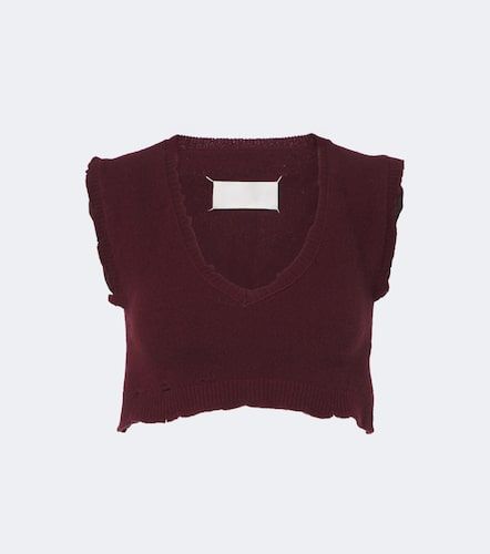 Cropped virgin wool sweater vest - Maison Margiela - Modalova