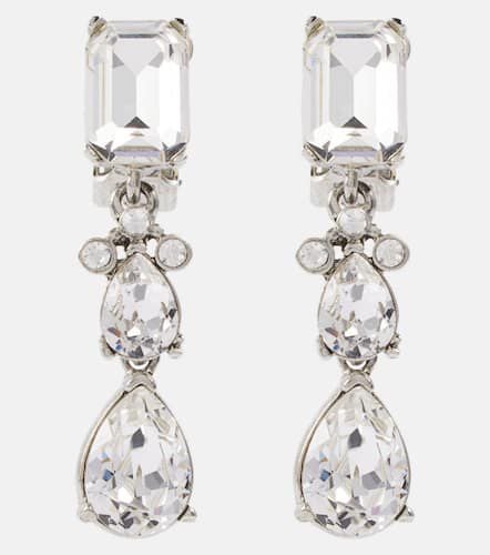 Embellished clip-on drop earrings - Oscar de la Renta - Modalova