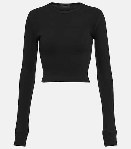 X Hailey Bieber HB cotton-blend jersey crop top - Wardrobe.NYC - Modalova