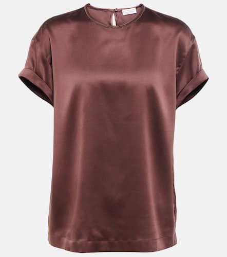 Embellished silk-blend top - Brunello Cucinelli - Modalova