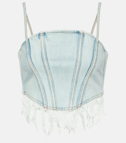Bustier di jeans distressed - Alessandra Rich - Modalova