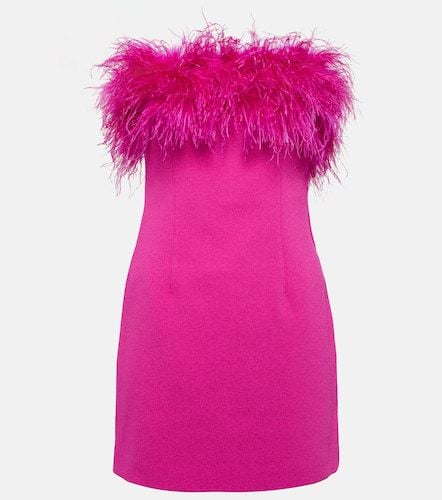 Feather-trimmed crÃªpe minidress - Rebecca Vallance - Modalova