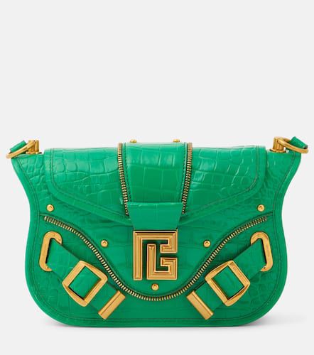 Blaze croc-effect leather shoulder bag - Balmain - Modalova