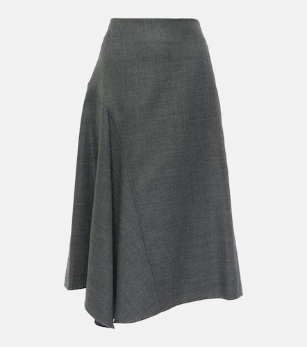 Asymmetric virgin wool midi skirt - Brunello Cucinelli - Modalova