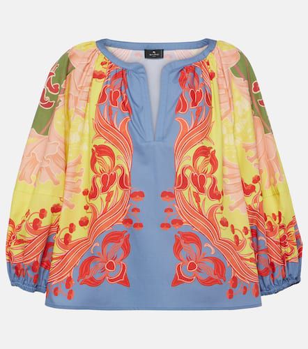 Printed balloon-sleeve cotton blouse - Etro - Modalova