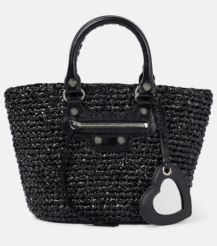 Le Cagole Panier Small raffia-effect basket bag - Balenciaga - Modalova