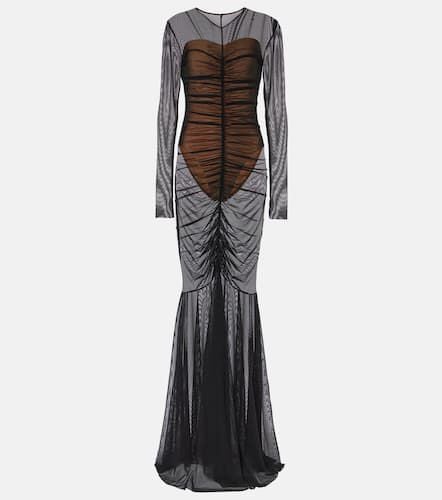 Norma Kamali Shirred sheer gown - Norma Kamali - Modalova