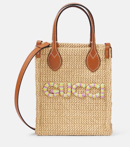 Gucci Borsa Mini in rafia con logo - Gucci - Modalova