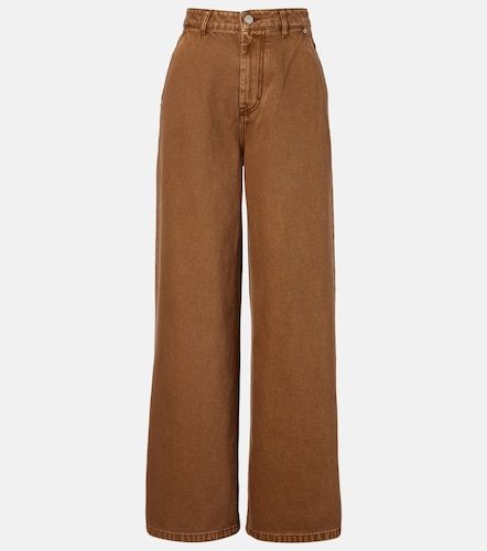 Pantaloni a gamba larga in twill di cotone - Ami Paris - Modalova