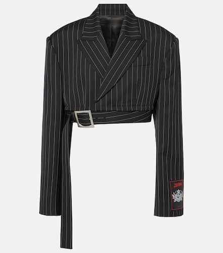 Blazer cropped de lana a rayas - Jean Paul Gaultier - Modalova