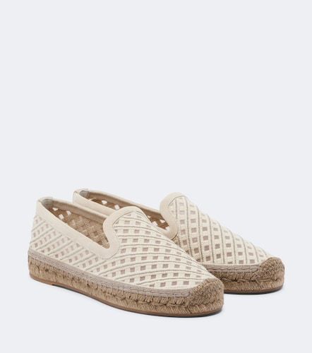 Espadrillas in canvas con suede e monili - Brunello Cucinelli - Modalova