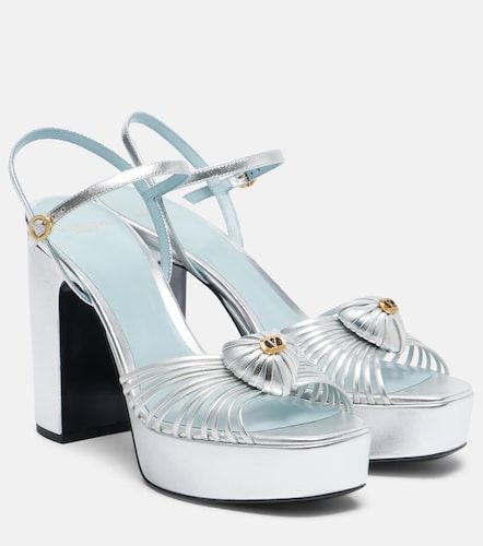 Cour Royal metallic leather platform sandals - Valentino Garavani - Modalova