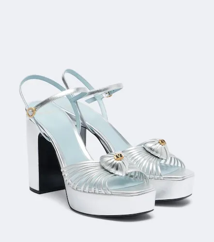 Cour Royal metallic leather platform sandals - Valentino Garavani - Modalova
