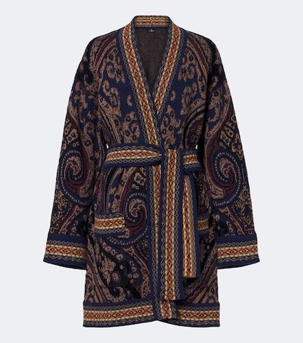 Jacquard wool-blend wrap cardigan - Etro - Modalova