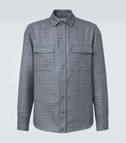 Checked wool, silk, and linen shirt - Agnona - Modalova