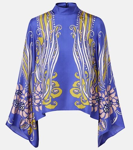 Make An Exit printed silk satin blouse - La DoubleJ - Modalova