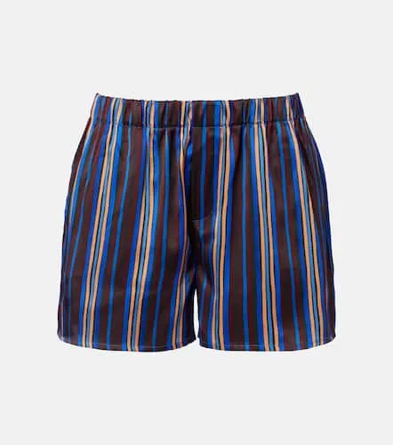 Franca striped silk charmeuse pajama shorts - Asceno - Modalova