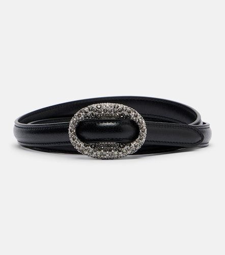 Crystal-embellished leather belt - Saint Laurent - Modalova