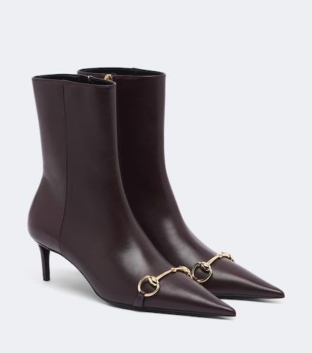Botines Donna de piel con Horsebit - Gucci - Modalova